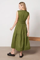 Ruched V Neck Dress