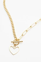 Heart Charm Toggle Necklace