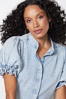 Pleated Puff Sleeve Top