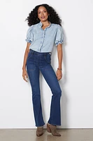 Pleated Puff Sleeve Top