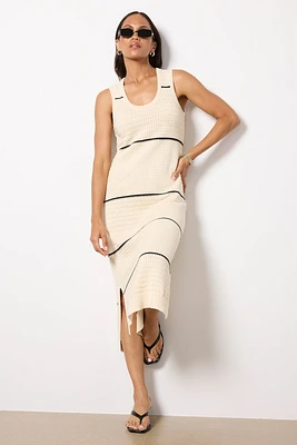 SCOTT SCOOP NECK MIDI DRESS