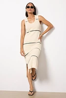 SCOTT SCOOP NECK MIDI DRESS