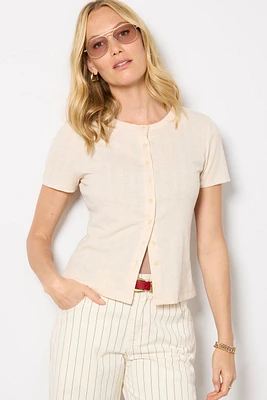 Ivy Button Front Tee