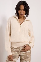 Tara Pointelle Half Zip Cardigan