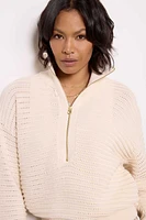 Tara Pointelle Half Zip Cardigan