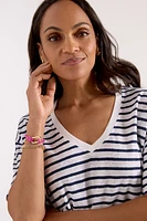 Oceanside Linen V Neck Tee