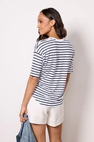 Oceanside Linen V Neck Tee