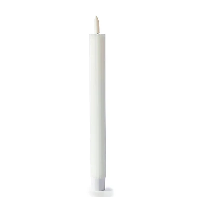 Bougie fausse flamme striée - Blanc