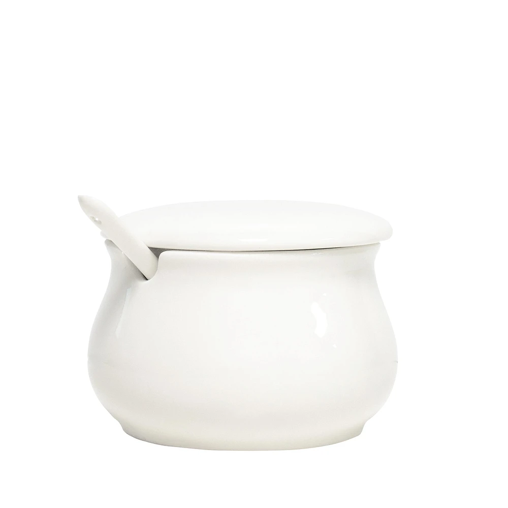 Small sugar bowl with spoon