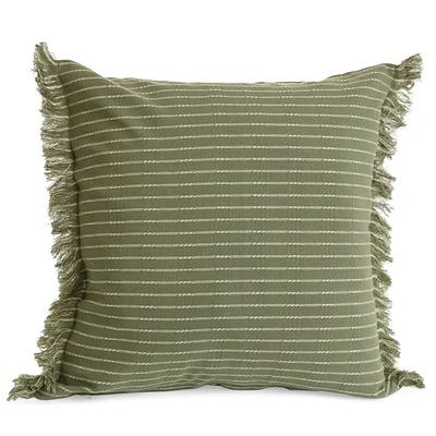 Coussin tissé - Vert rayé