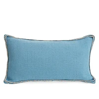 Coussin rectangle ourlet tressé - Bleu