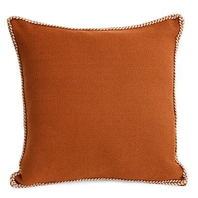 Coussin ourlet tressé - Terracotta