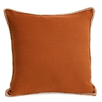 Coussin ourlet tressé - Terracotta