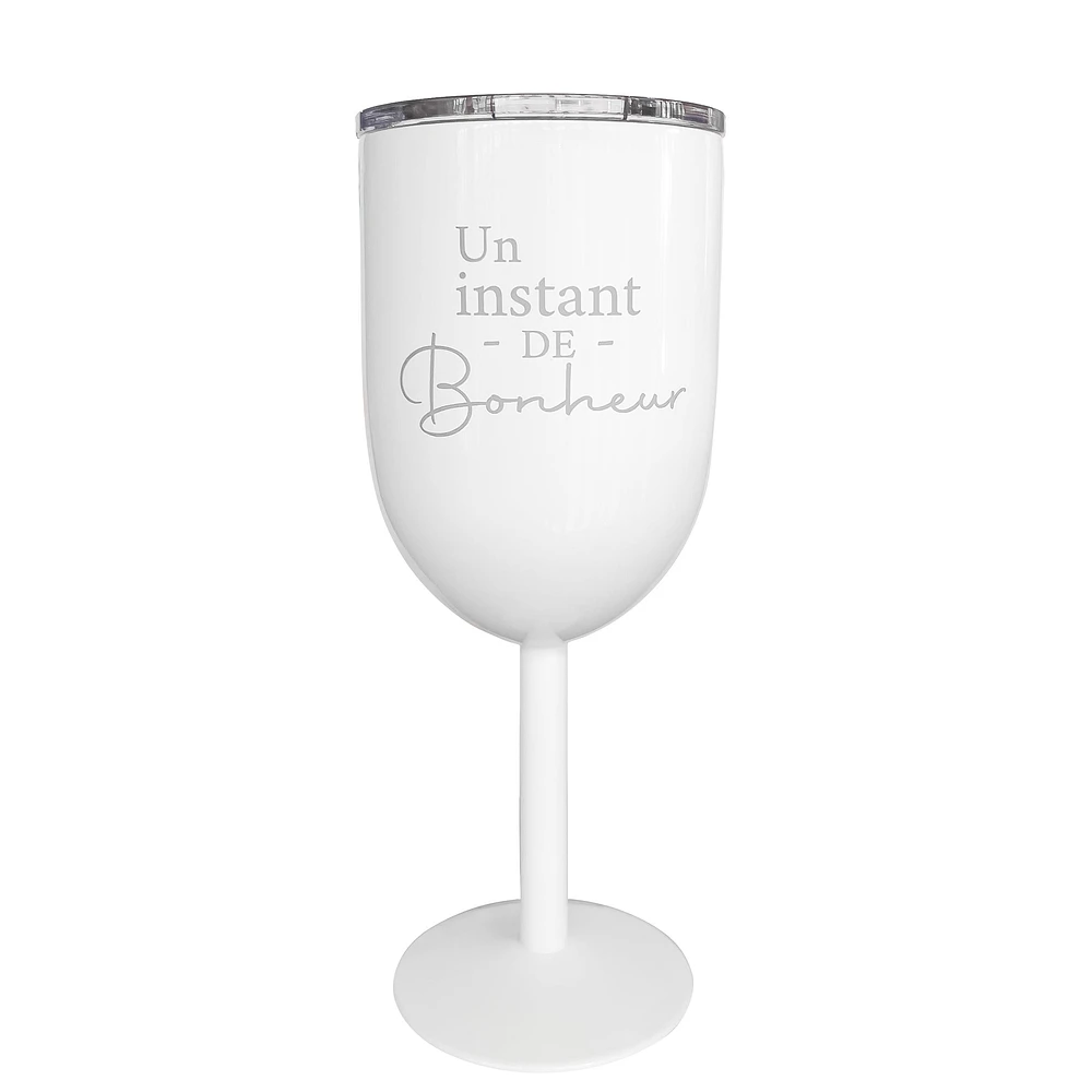 White isothermal wine glass - Bonheur