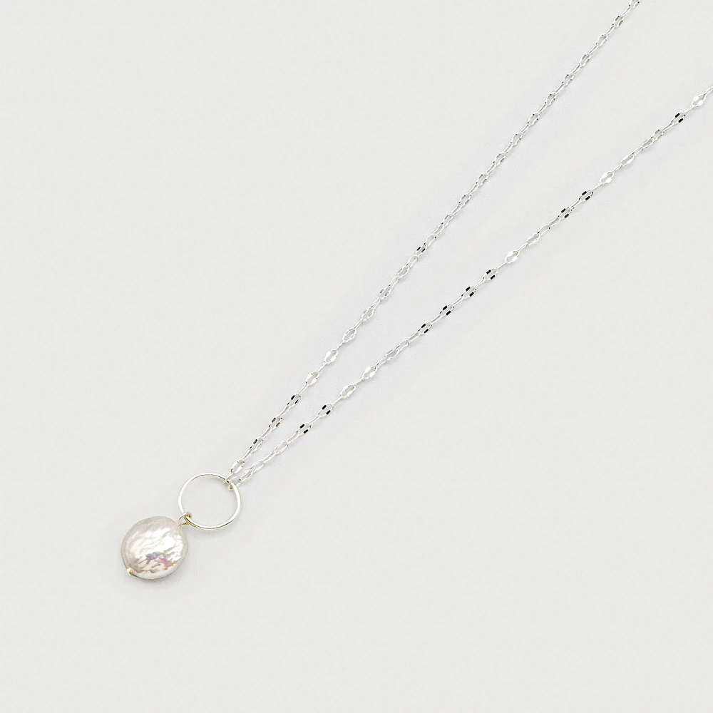 Pearl pendant necklace - Silver