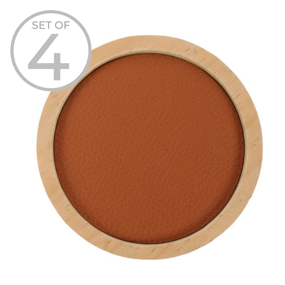 Logan coaster set(4) - Cognac