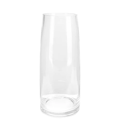 Cylindrical glass vase - 13"