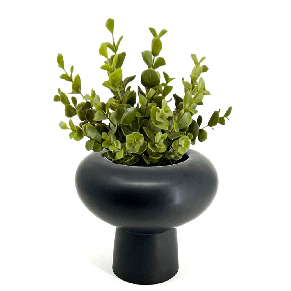 Vase moderne champignon - Noir mat