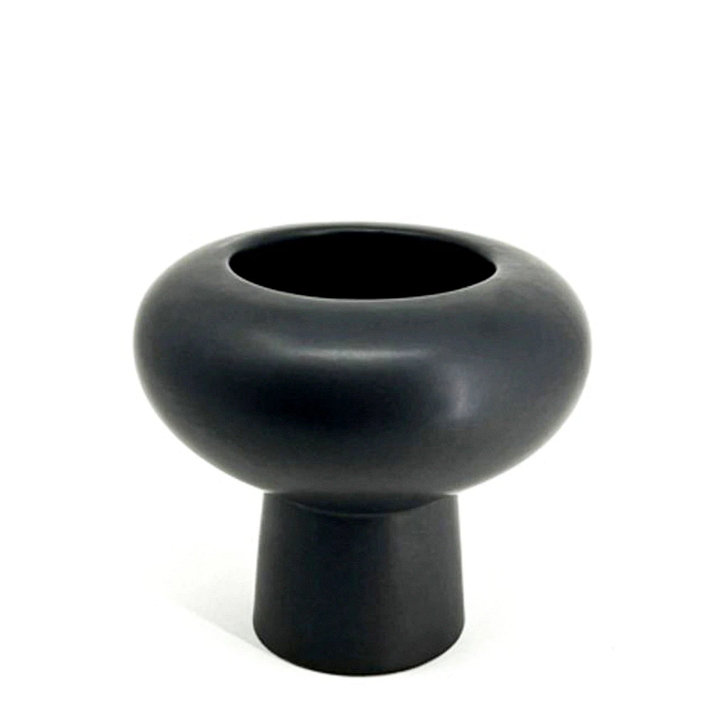 Vase moderne champignon - Noir mat