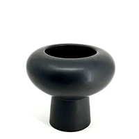Vase moderne champignon - Noir mat