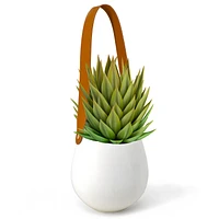 Wall planter with strap - White