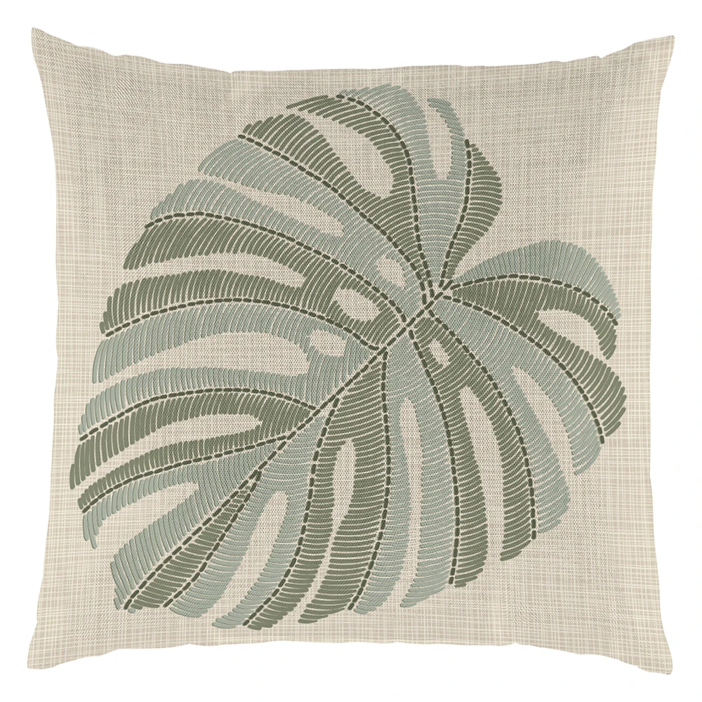 Coussin d'extérieur réversible - Monstera & fougère