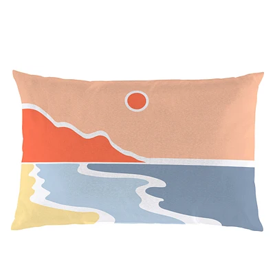 Coussin rectangle d'extérieur - Soirée à la plage