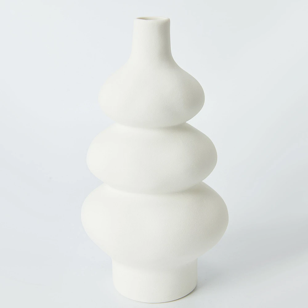 Vase ondulé blanc