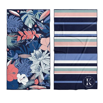 Microfiber towel - Purple flowers