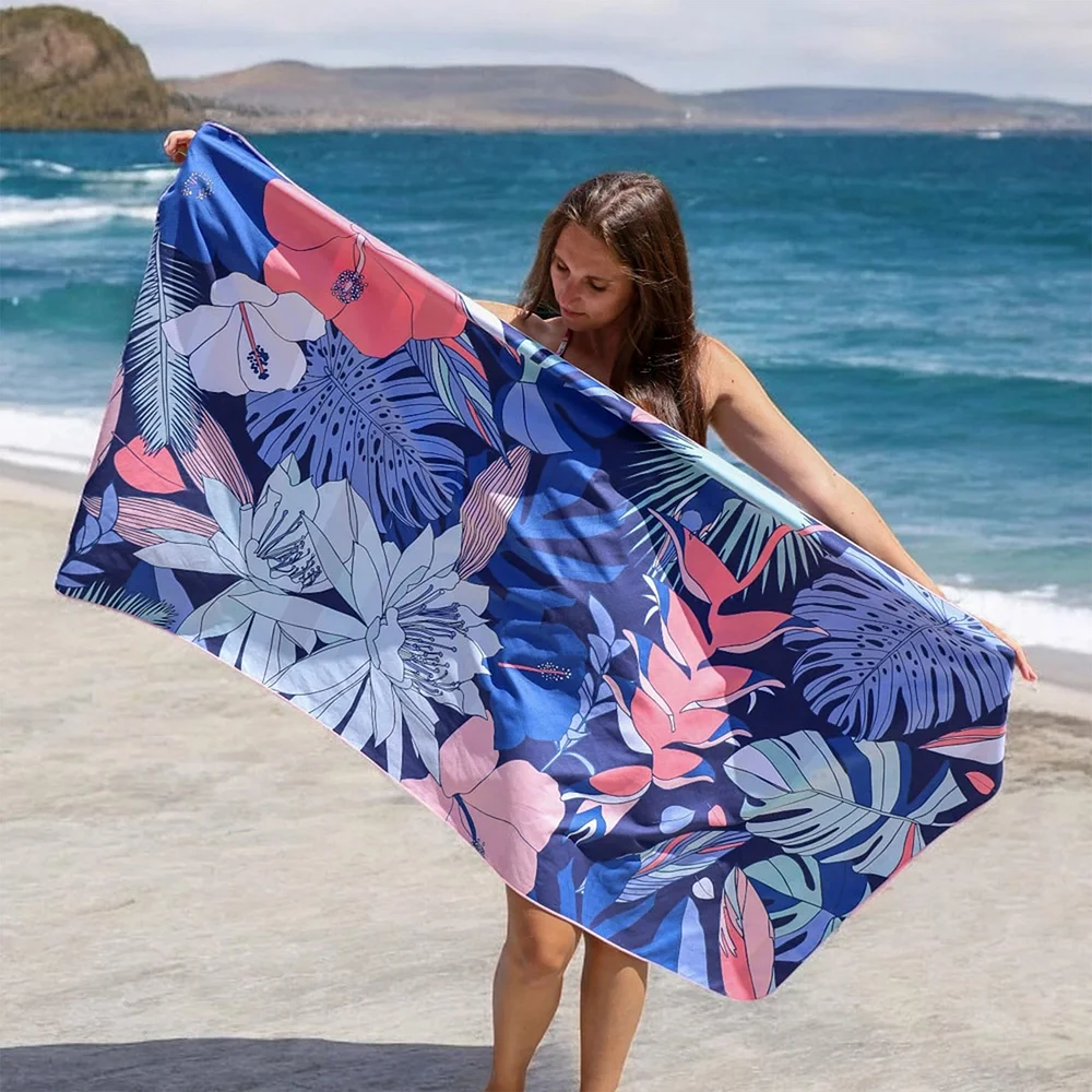 Microfiber towel - Purple flowers
