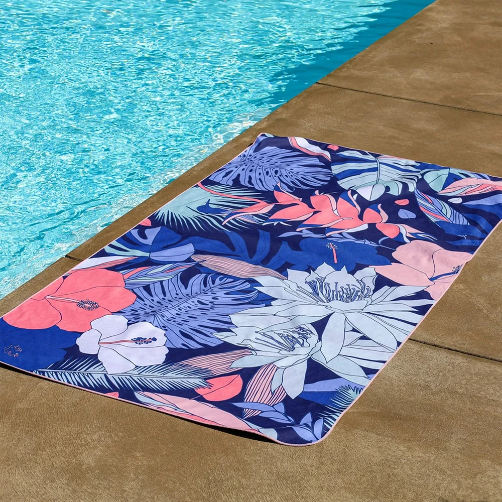 Microfiber towel - Purple flowers
