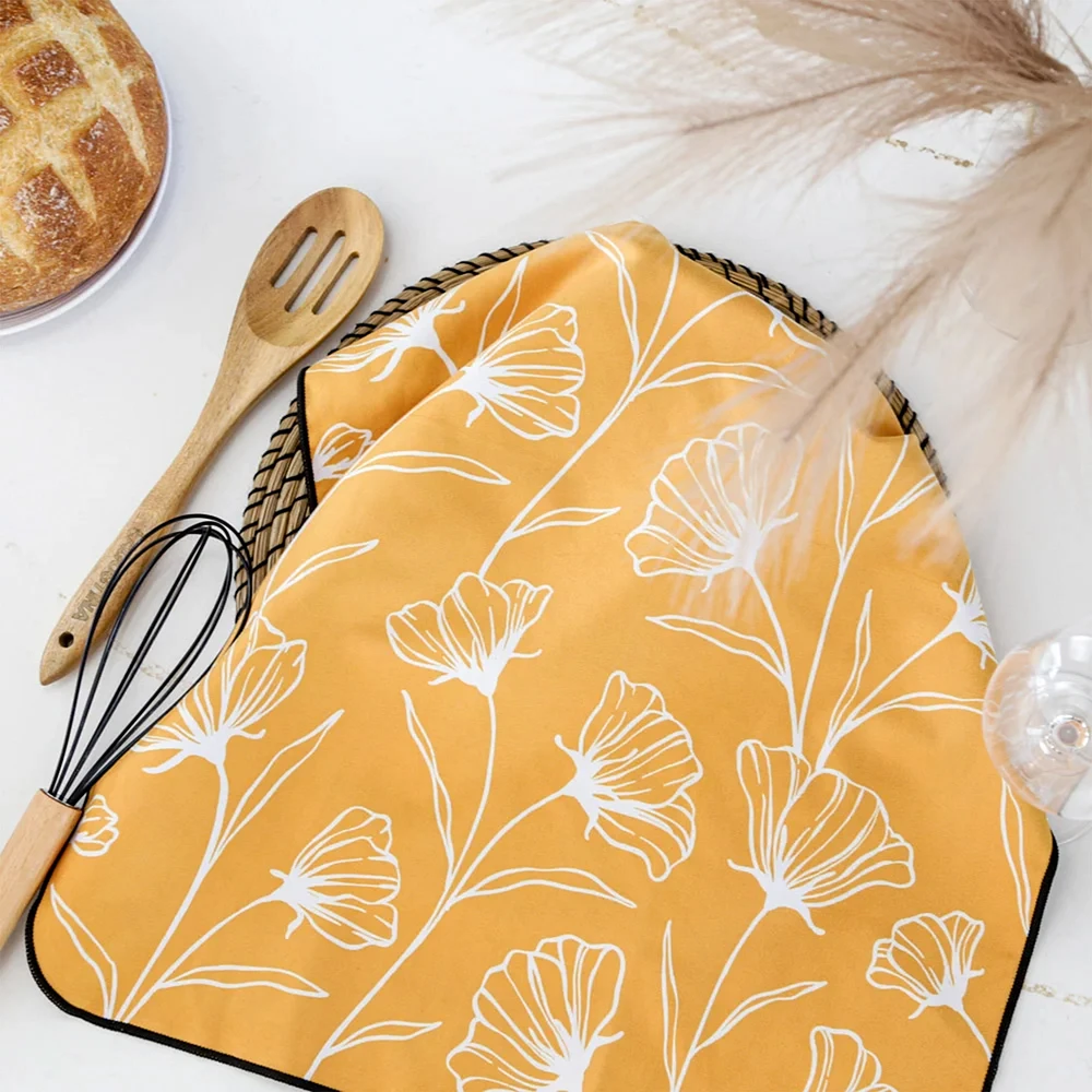 Microfiber dishcloth - Floral yellow 