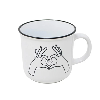 Tasse vintage - Mains en coeur