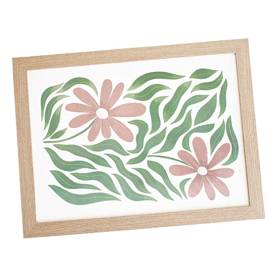 Plateau coussin - Fleurs roses