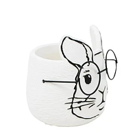 Petit pot blanc - Lapin à lunettes