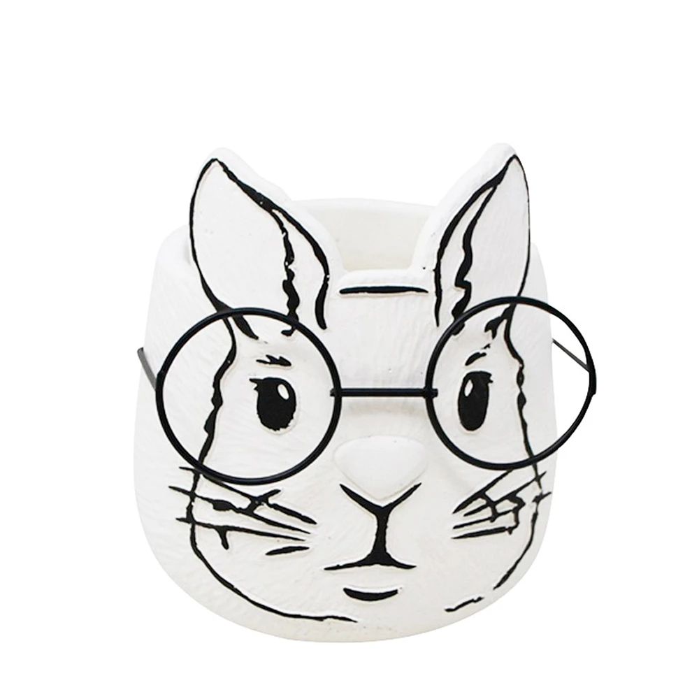 Petit pot blanc - Lapin à lunettes