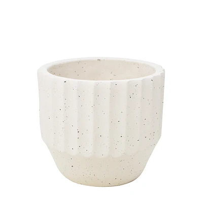 Pot en ciment texturé - Crème