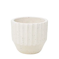 Pot en ciment texturé - Crème
