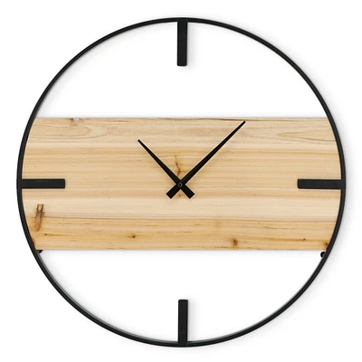 Metal and wood clock - 20"