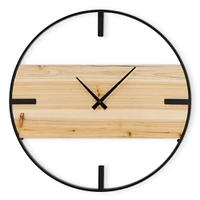 Horloge bois et métal - 20"