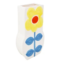 Vase - Fleur jaune et bleu