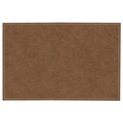 Faux leather placemat - Brown