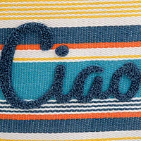 Woven beach bag - Blue & orange