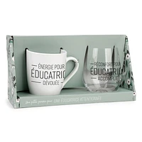 Wine glass & mug duo - Éducatrice