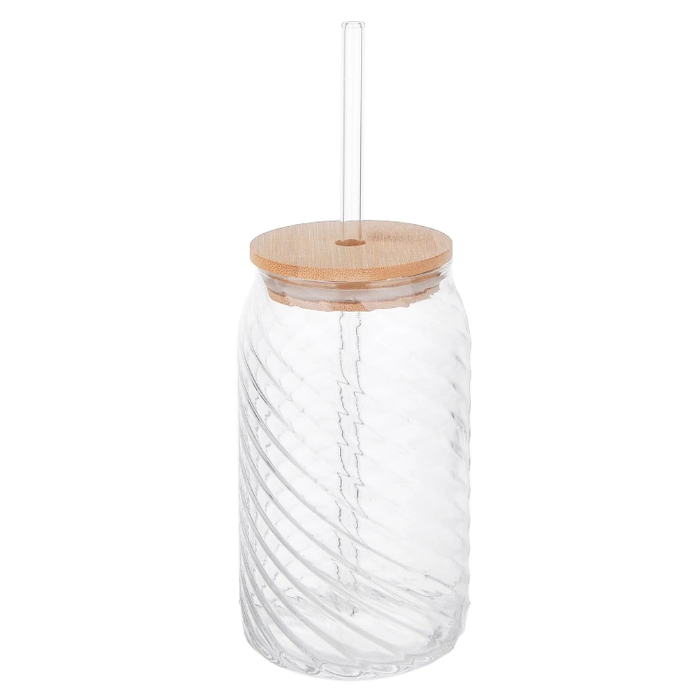 Verre tourbillon avec paille & couvercle