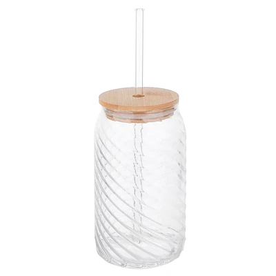 Verre tourbillon avec paille & couvercle