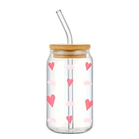 Glass with straw & lid