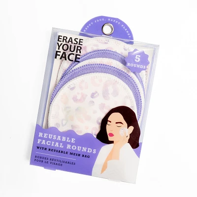 Reusable makeup remover pads (5) - Purple