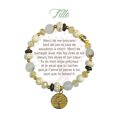 Bracelet message fille - Doré