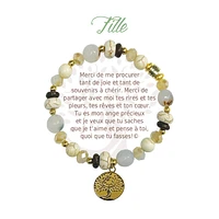 Bracelet message fille - Doré